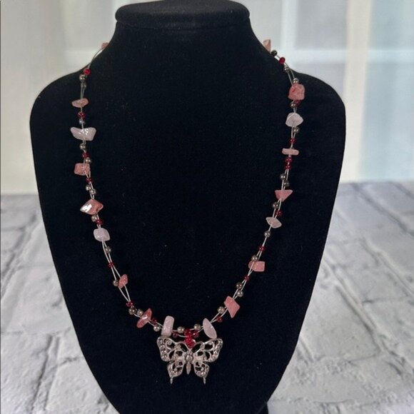 Butterfly Necklace18” Beaded Y2K Fashion Style - Picture 1 of 8